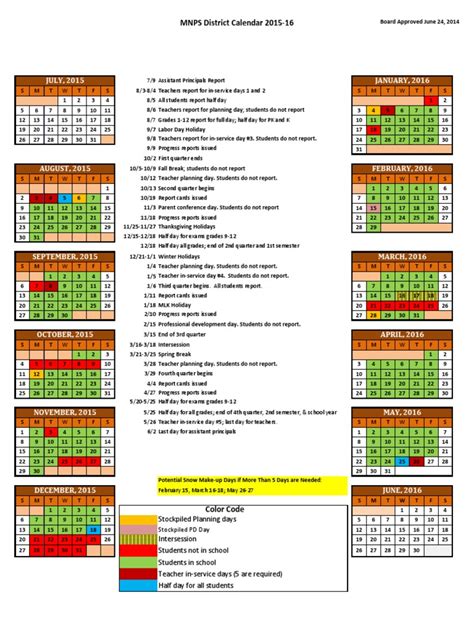 Mnps Academic Calendar